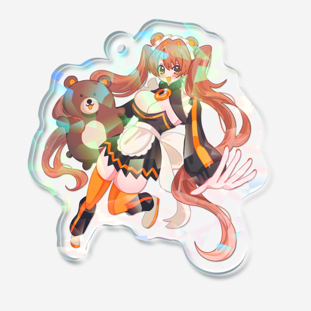 大熊のかわいいホログラムアクリルキーホルダー