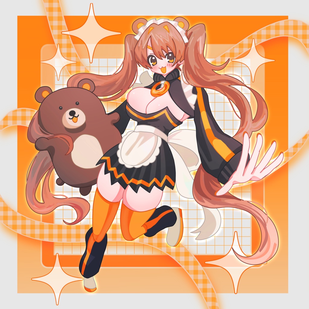 大熊のかわいいアクリルブロック