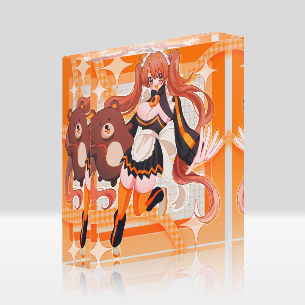 大熊のかわいいアクリルブロック