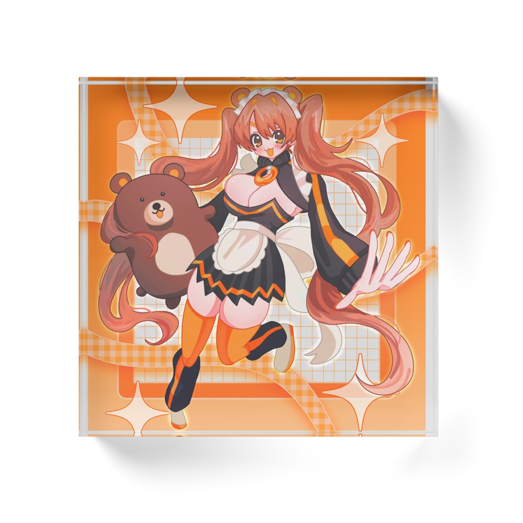 大熊のかわいいアクリルブロック