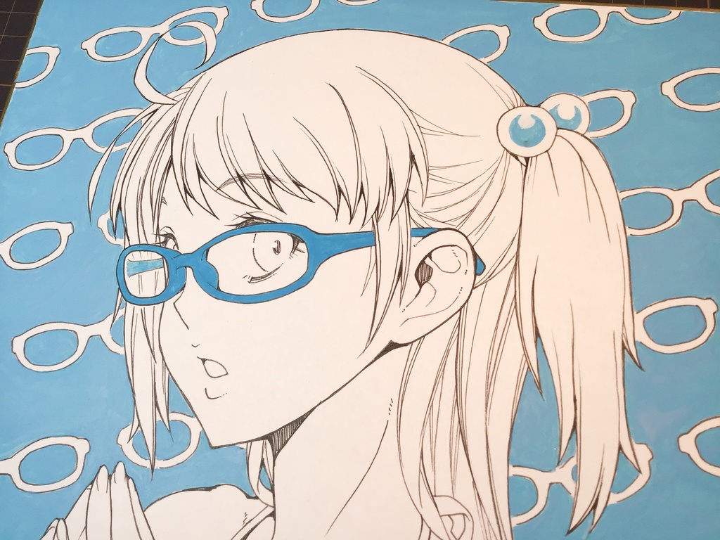 完成品色紙「青眼鏡ちゃん」