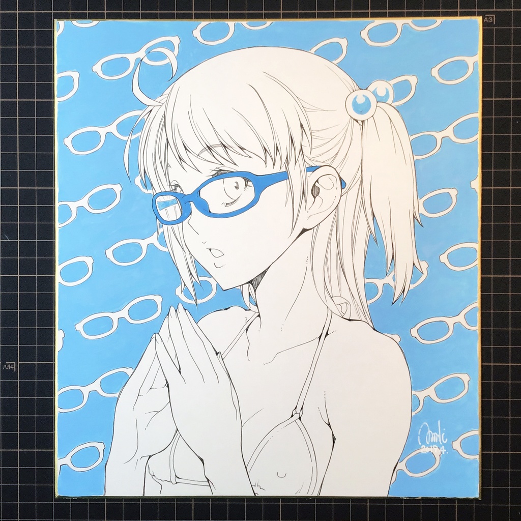 完成品色紙「青眼鏡ちゃん」