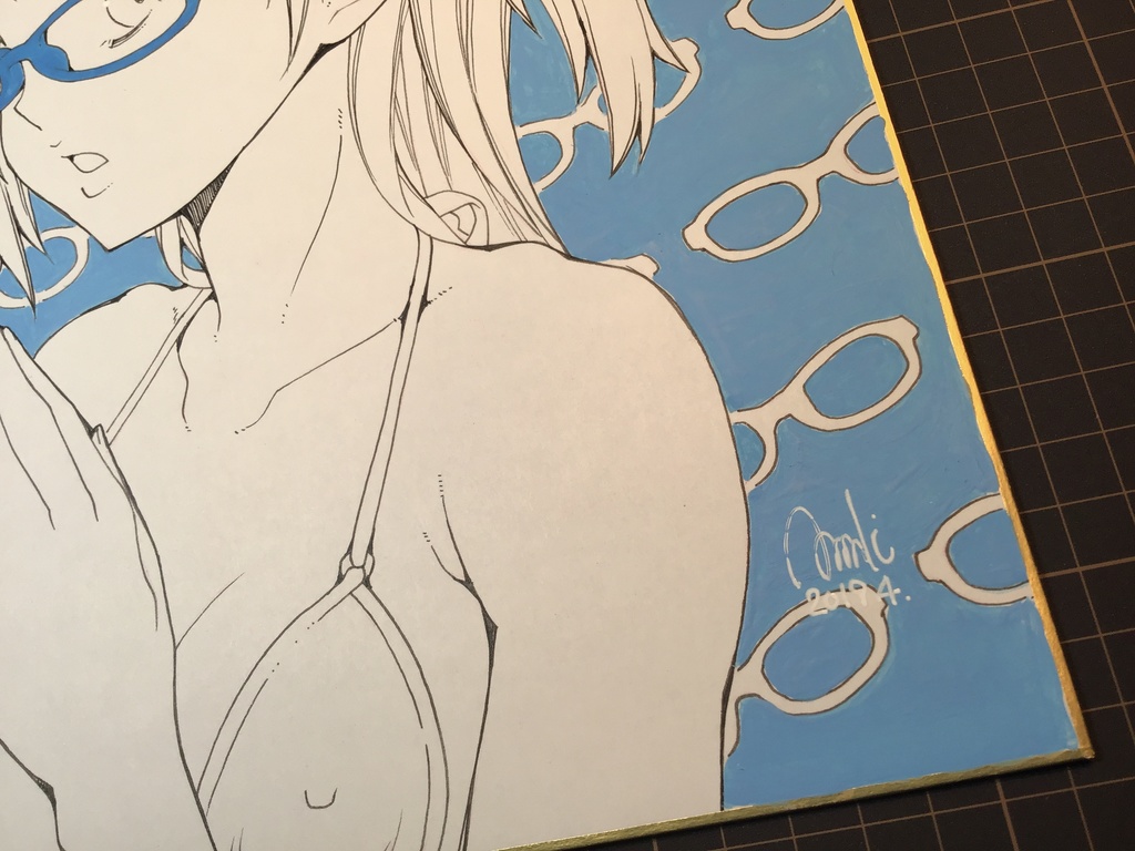 完成品色紙「青眼鏡ちゃん」