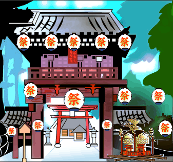 お祭りセット　背景素材