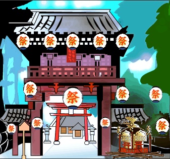 お祭りセット　背景素材