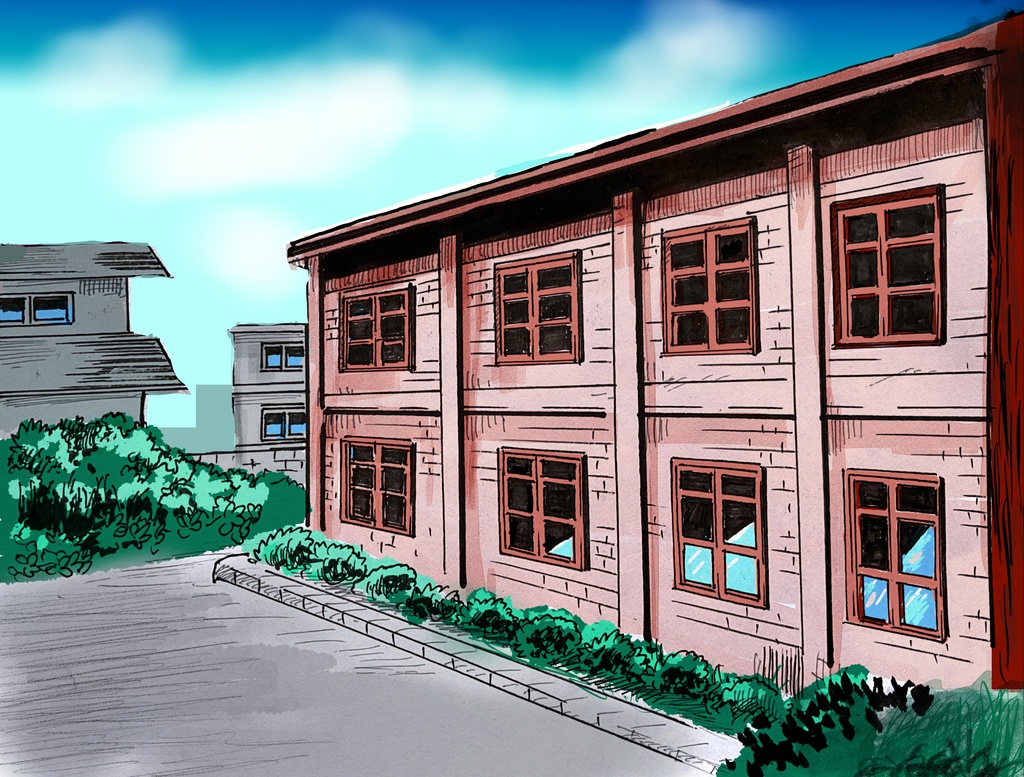 旧校舎 漫画 ゲーム 背景素材 カラー Kaos Booth