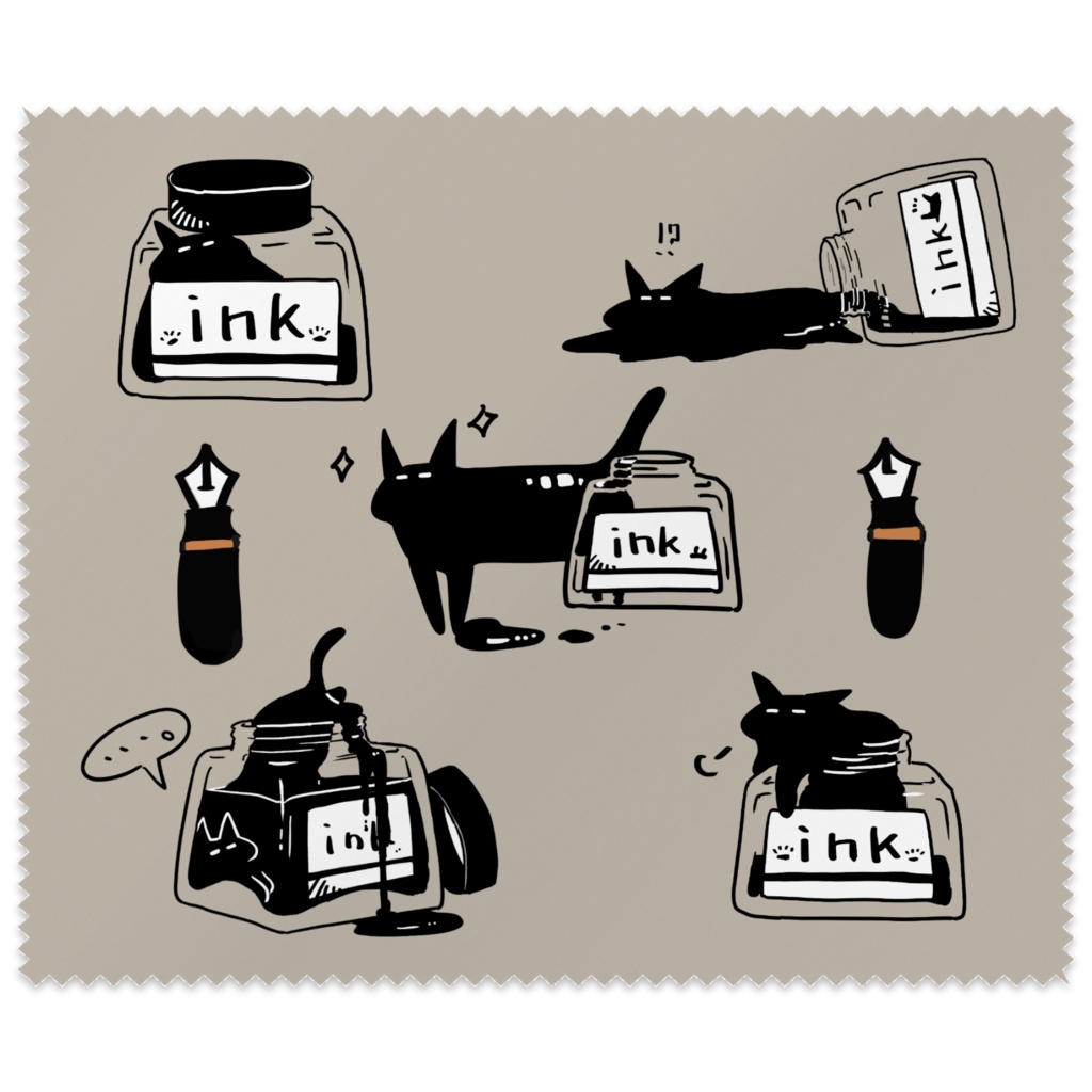 「インク猫」マイクロファイバークロス