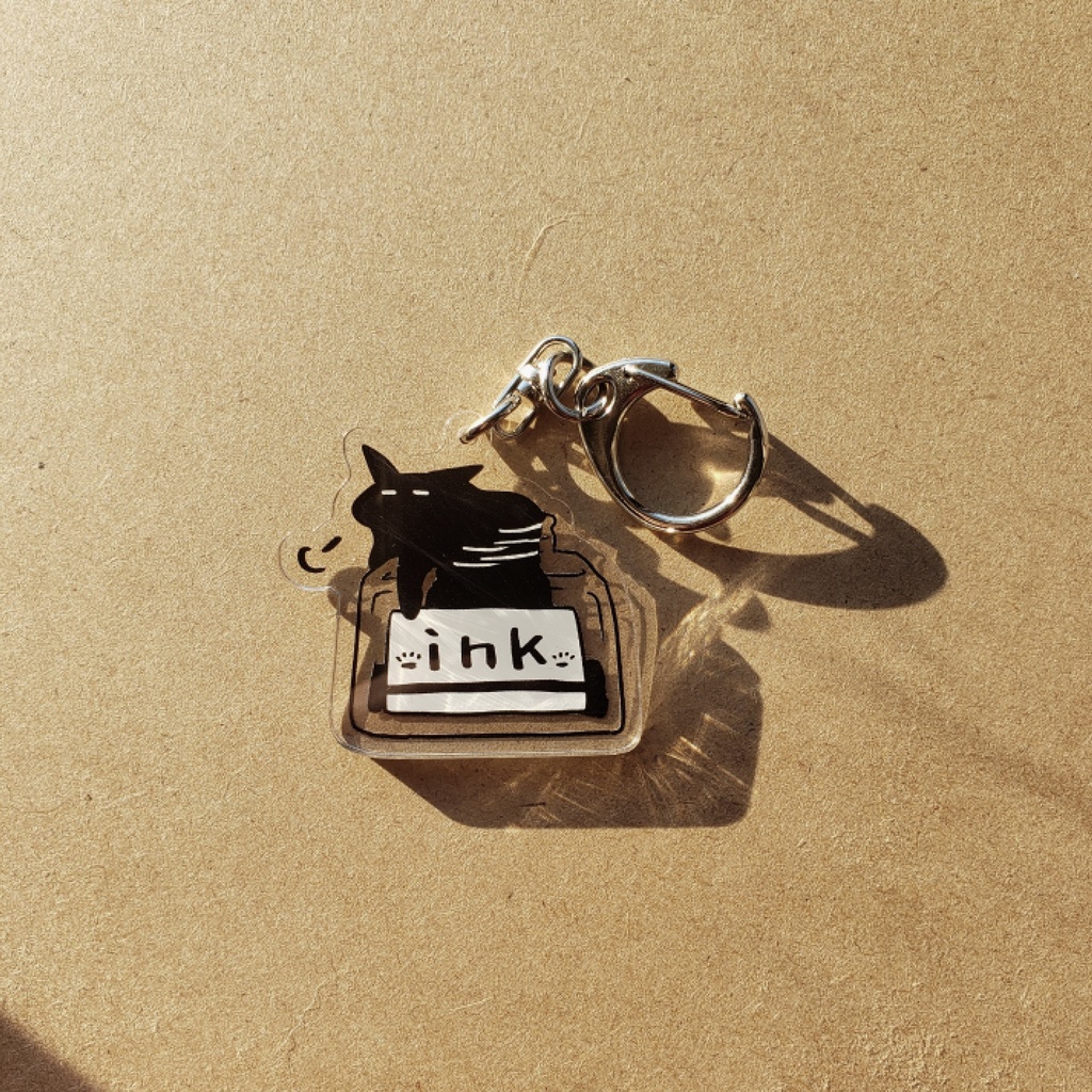 「インク猫」アクリルキーホルダー