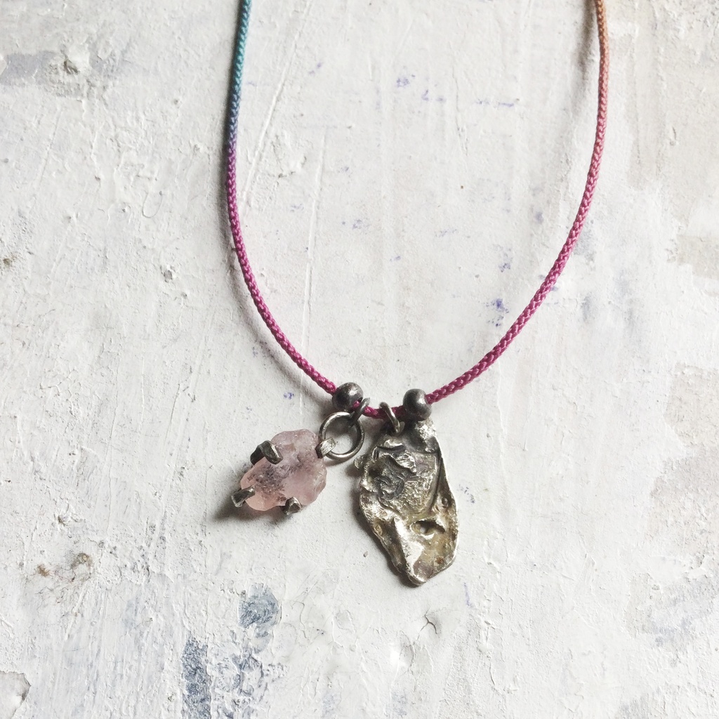 ピンクサファイヤ原石 チョーカー&ネックレス