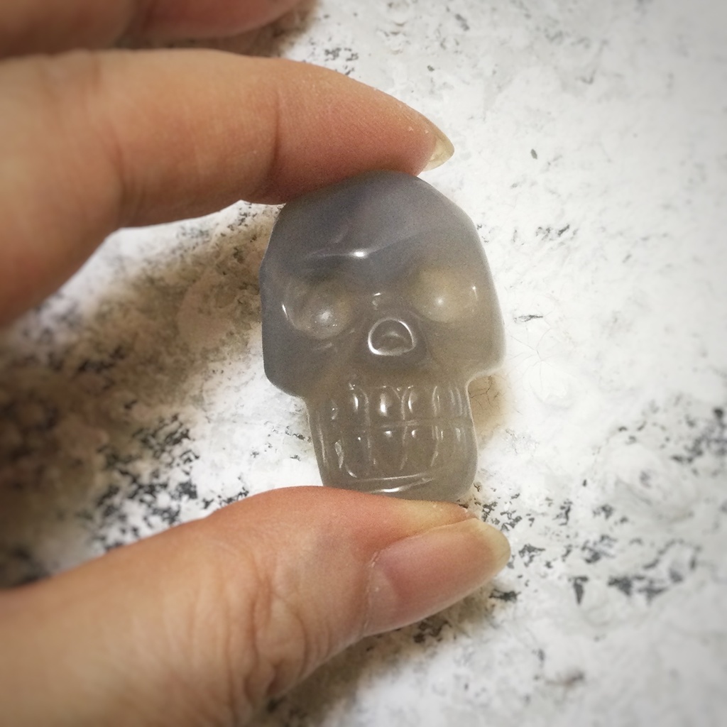 SilverのS字フック ドクロストーン アゲート