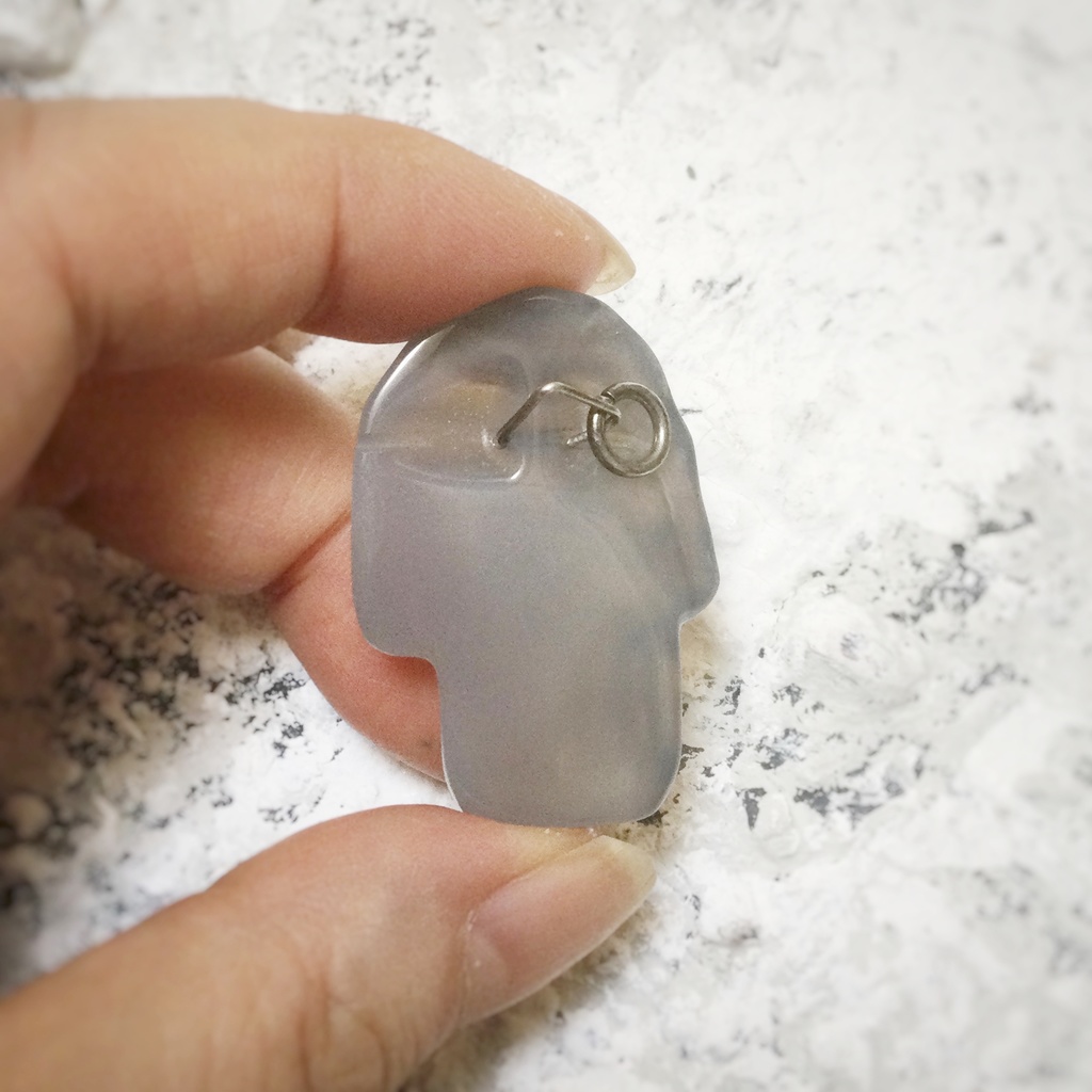 SilverのS字フック ドクロストーン アゲート