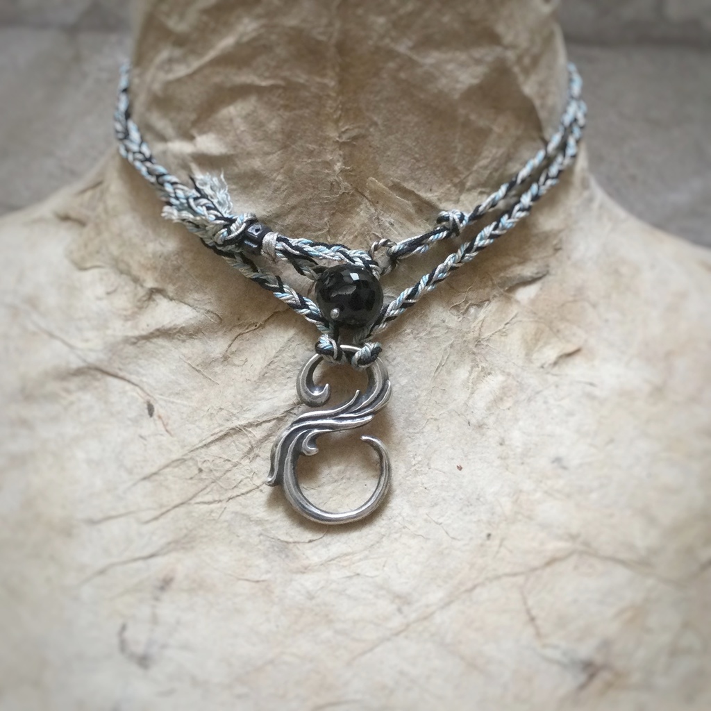 SilverのS字フック ドクロストーン アゲート