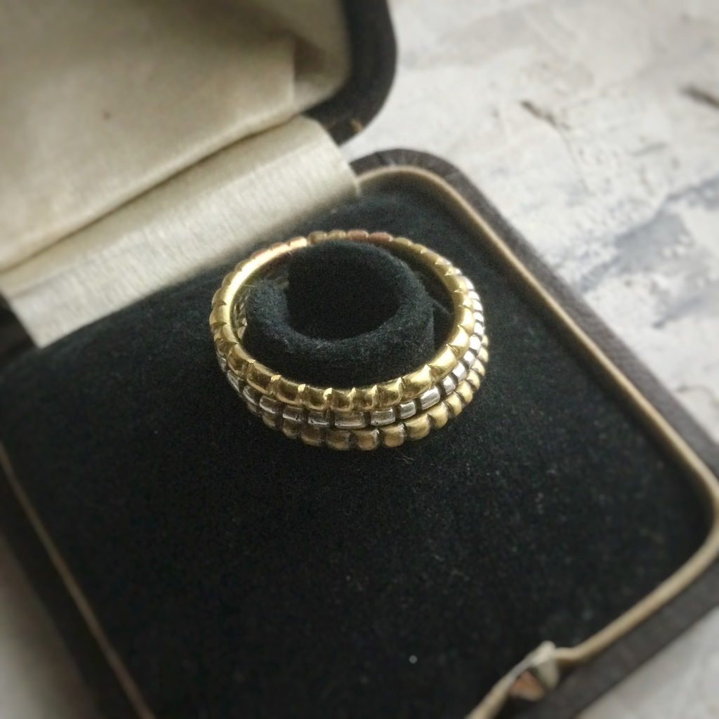 ツブ粒リング 3点セット 銀 真鍮 銅