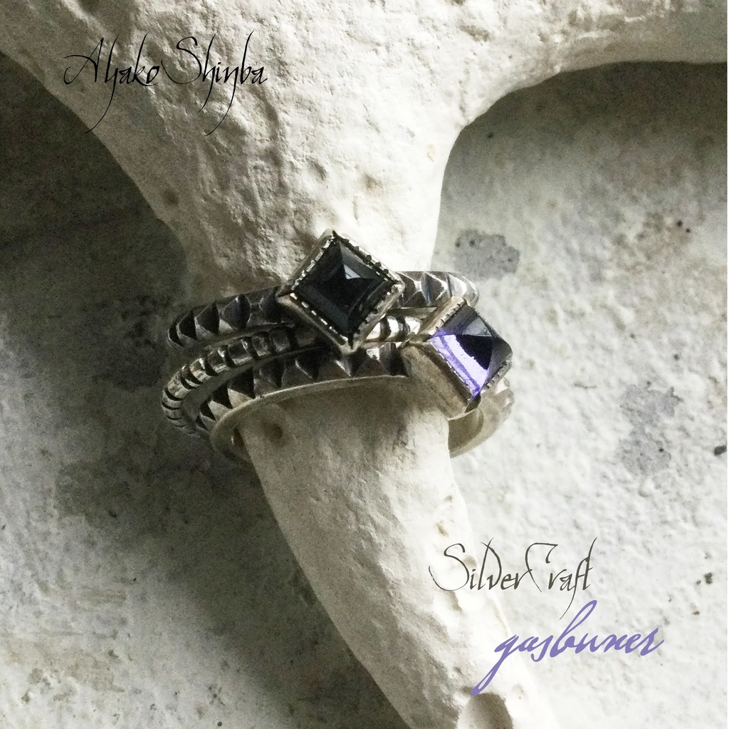 ツブ粒リング 3点セット 銀 真鍮 銅