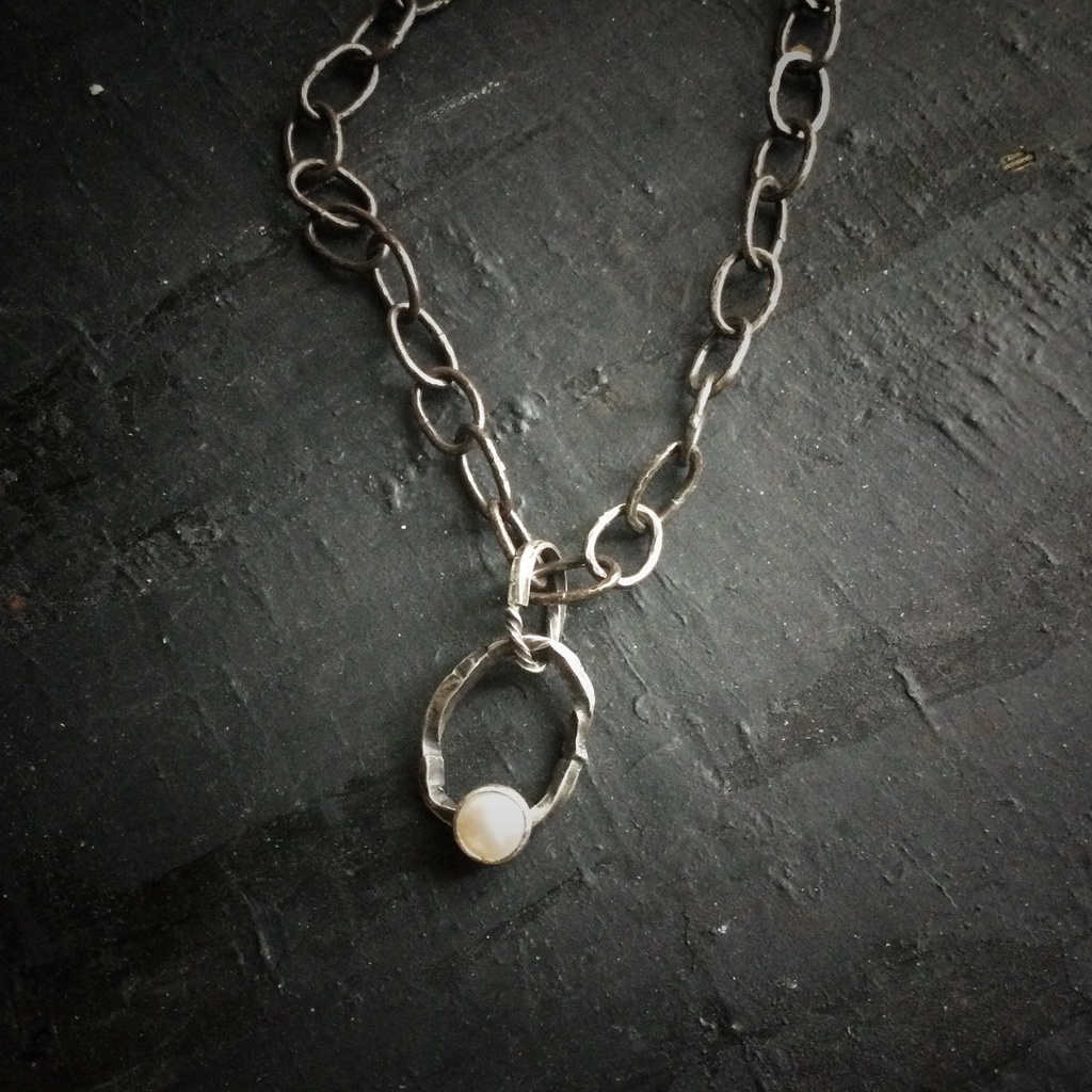 ラフツイストペンダントネックレス 淡水パール