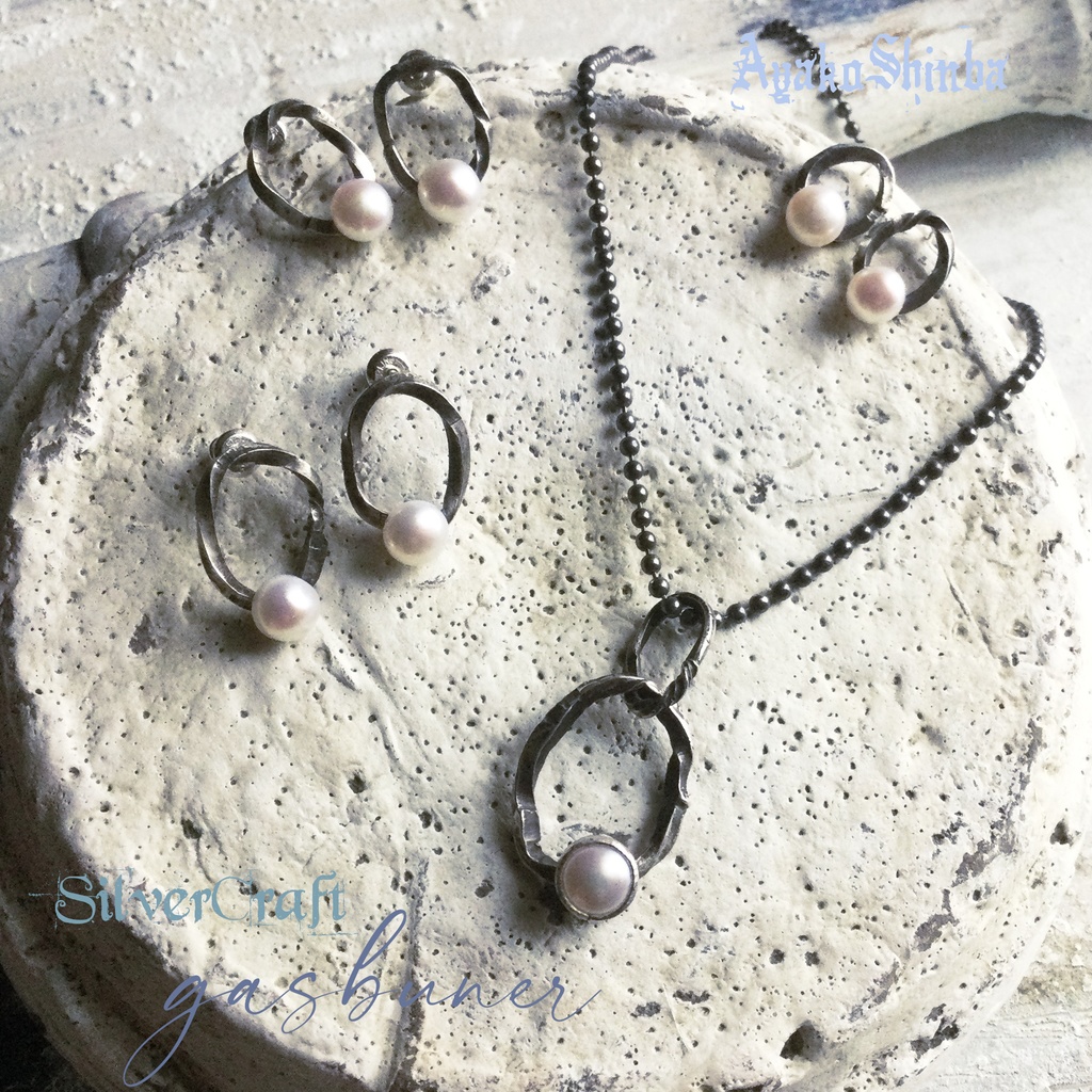 ラフツイストペンダントネックレス 淡水パール