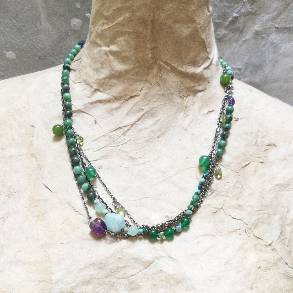 緑の石 ミックスチェーン