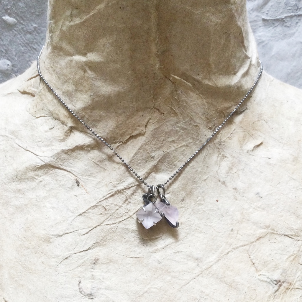 ローズクオーツのチャーム 2個セット