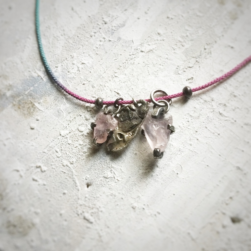 ローズクオーツのチャーム 2個セット