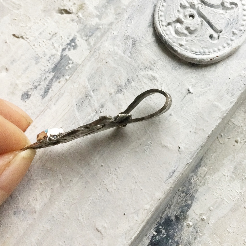 TTペンダント 長め三角 ターコイズ