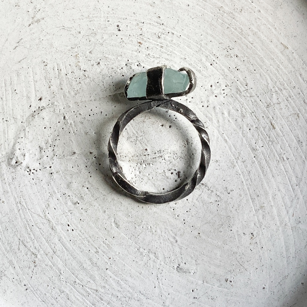 原石リング アクアマリン 15号