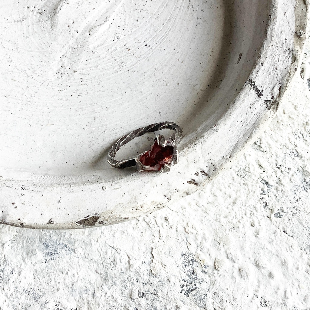 原石リング ガーネット 13号