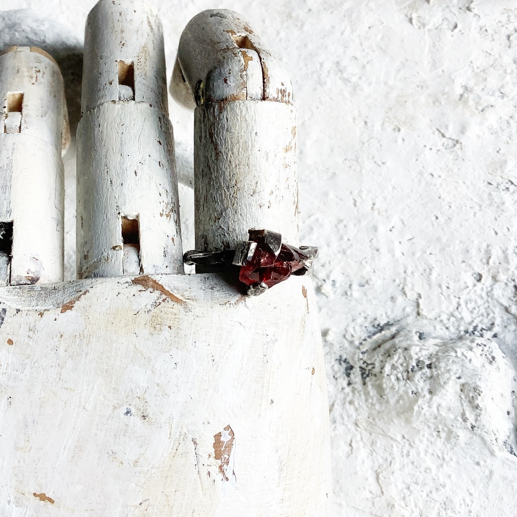 原石リング ガーネット 13号