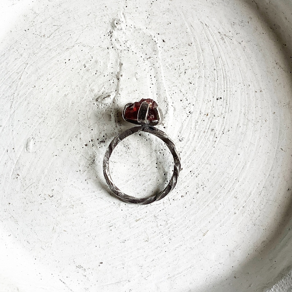 原石リング ガーネット 13号