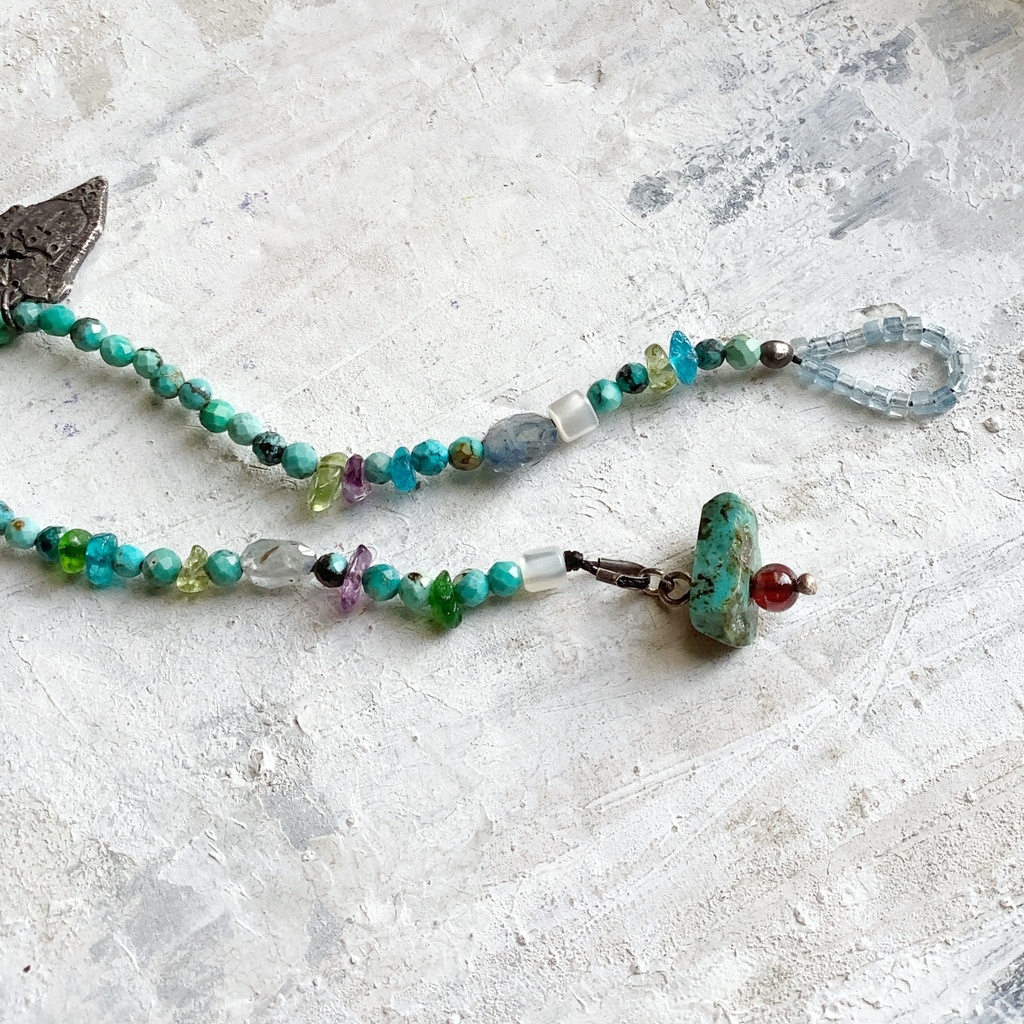 天然石青系ビーズブレス ターコイズ