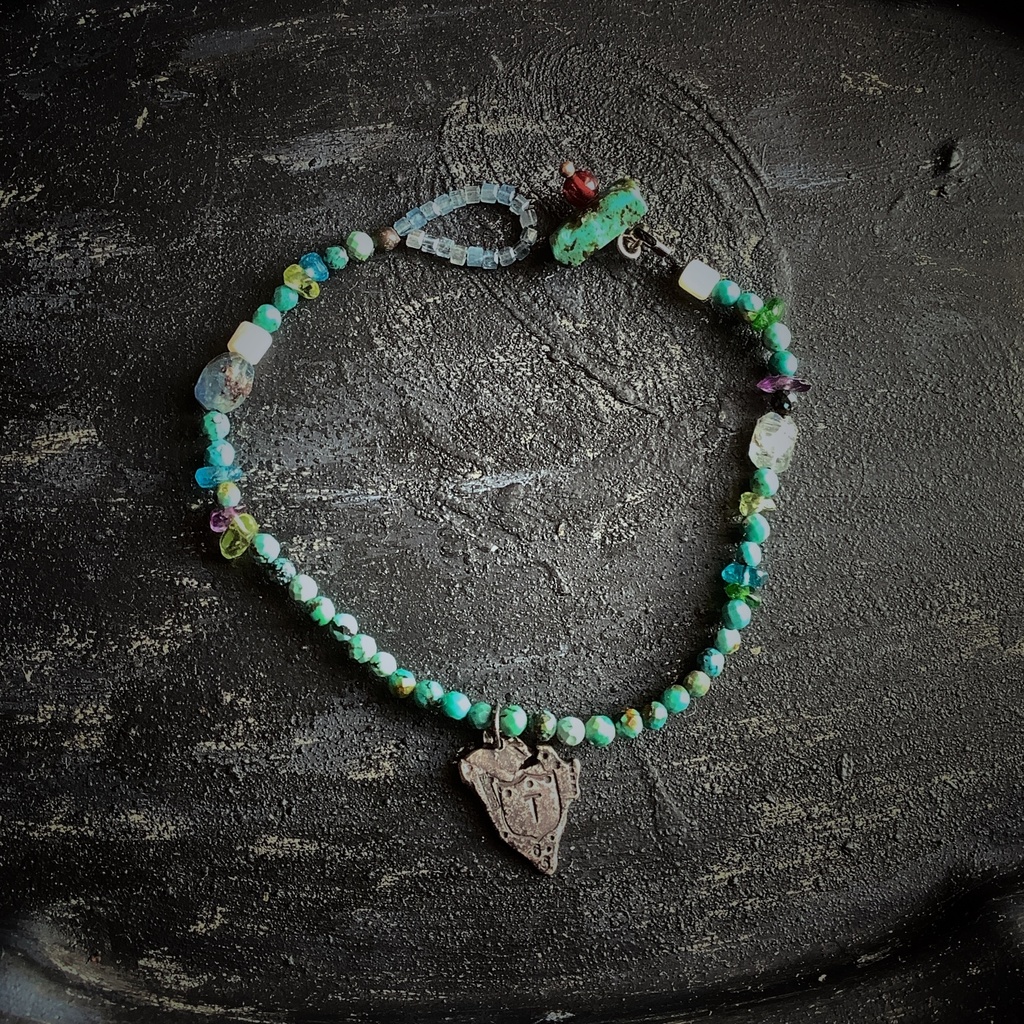 天然石青系ビーズブレス ターコイズ