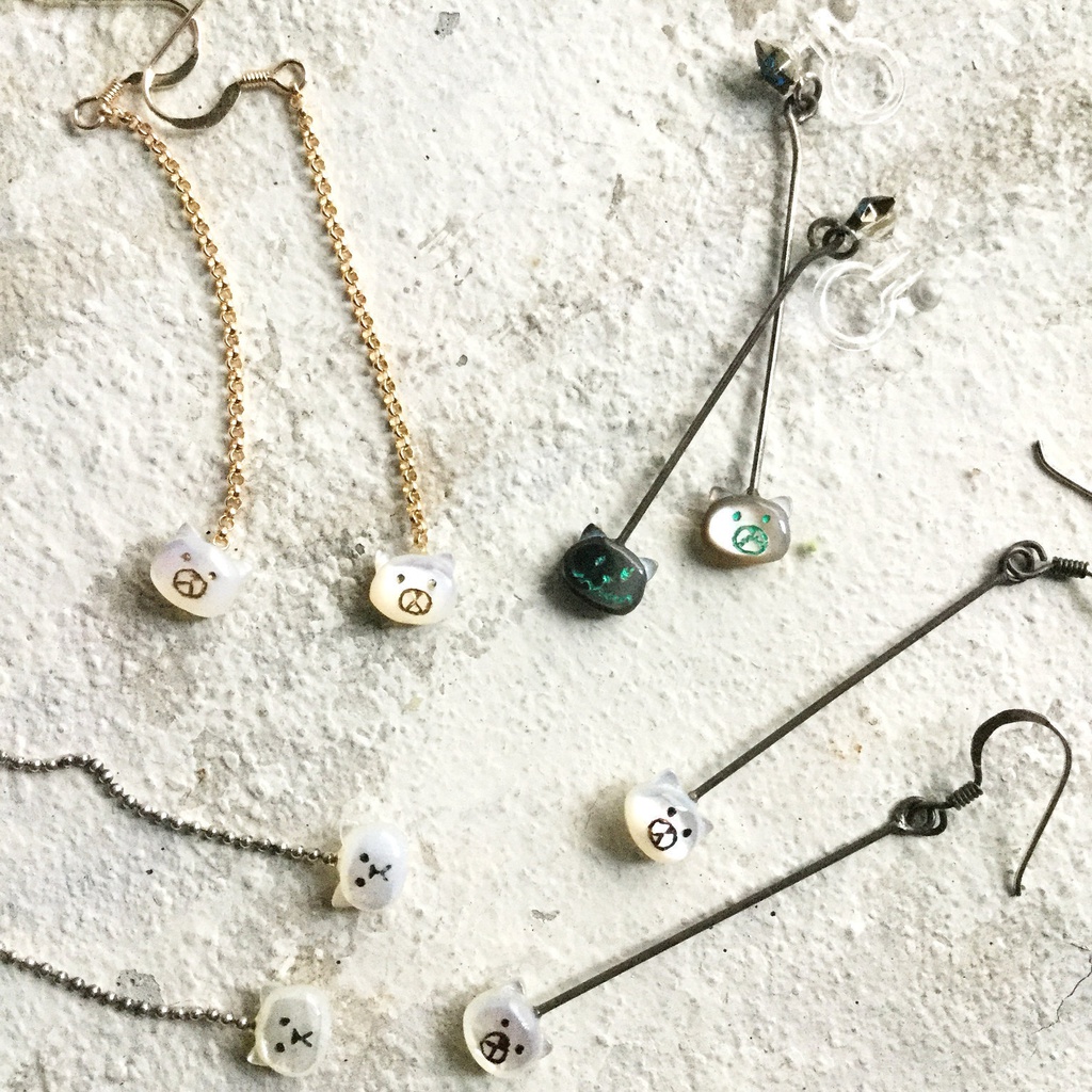 クマさんが揺れる 14Kgfピアス