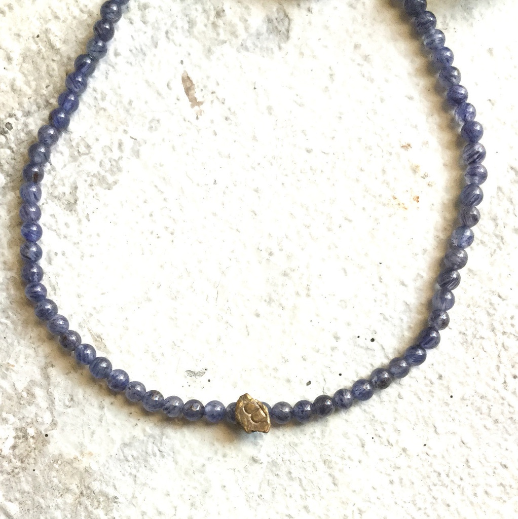 ブルーアベンチュリン2㎜ラウンドビーズ ブレスレット