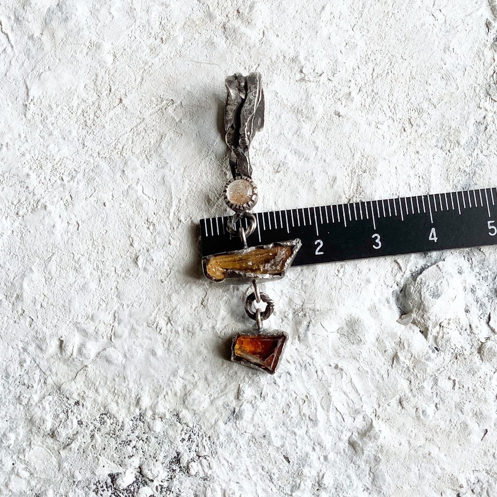 TTペンダント 〇▱▽サンストーン インペリアルトパーズ シトリン