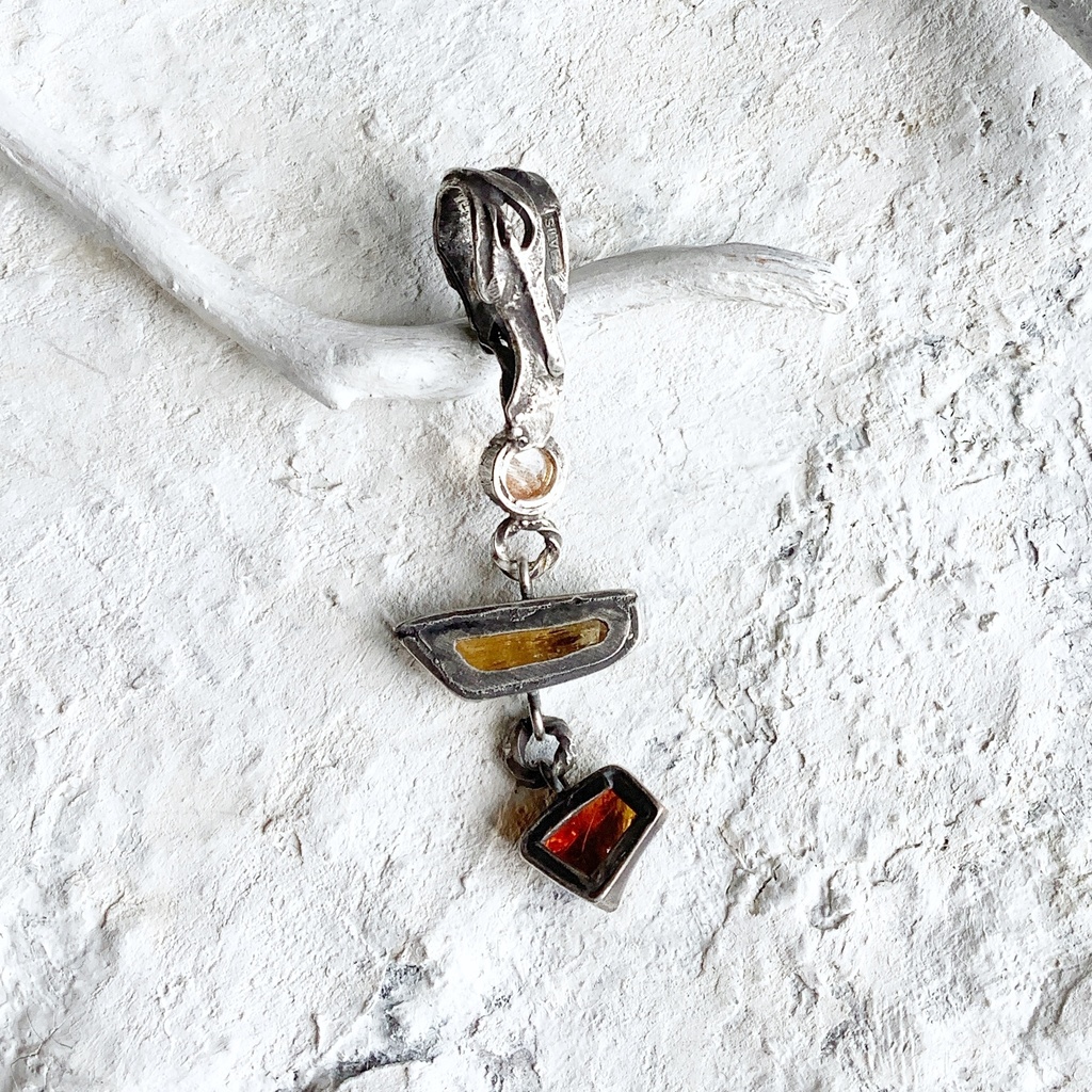 TTペンダント 〇▱▽サンストーン インペリアルトパーズ シトリン