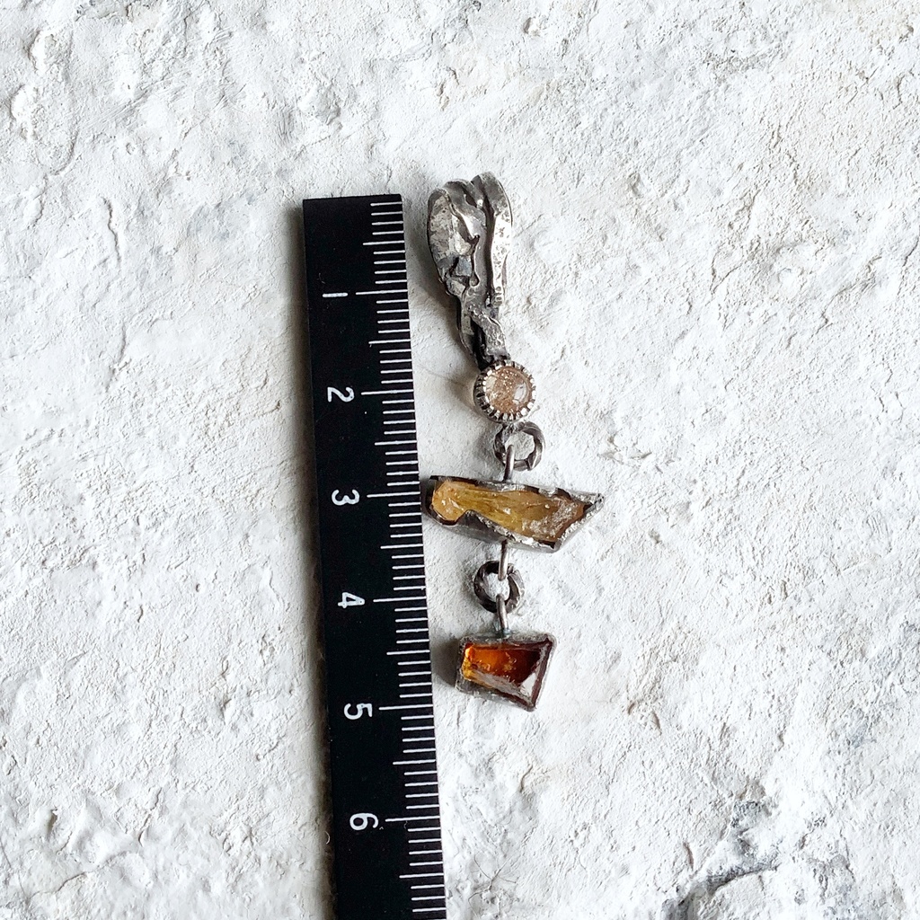 TTペンダント 〇▱▽サンストーン インペリアルトパーズ シトリン