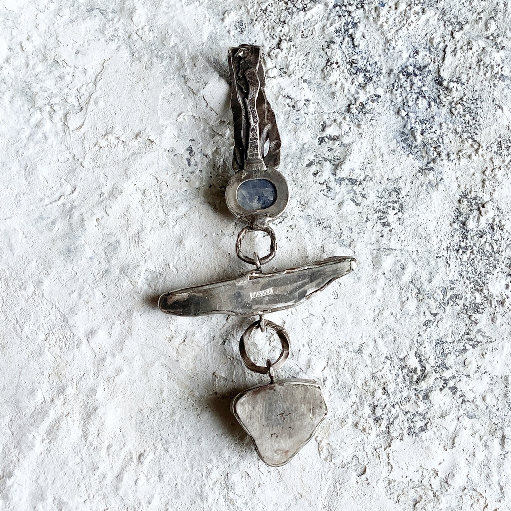 TTペンダント 〇▱▽ サファイヤ カイヤナイト エメラルド