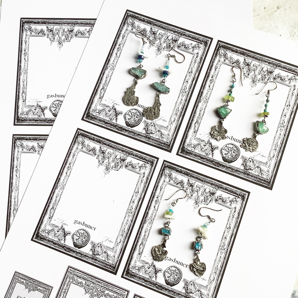 TT原石&ビーズ 揺れるピアス アクアマリン