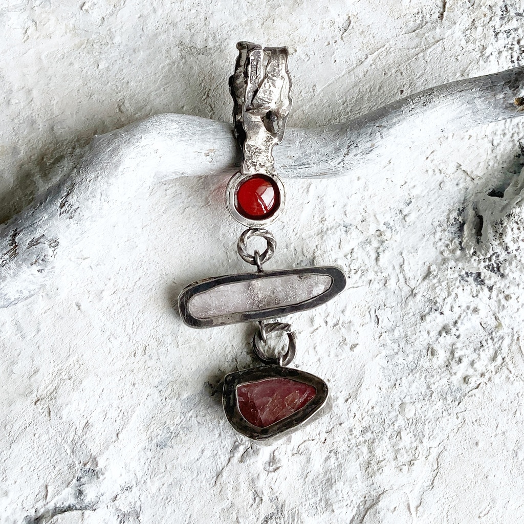 TTペンダント 〇▱▽ ガーネット クンツァイト トルマリン