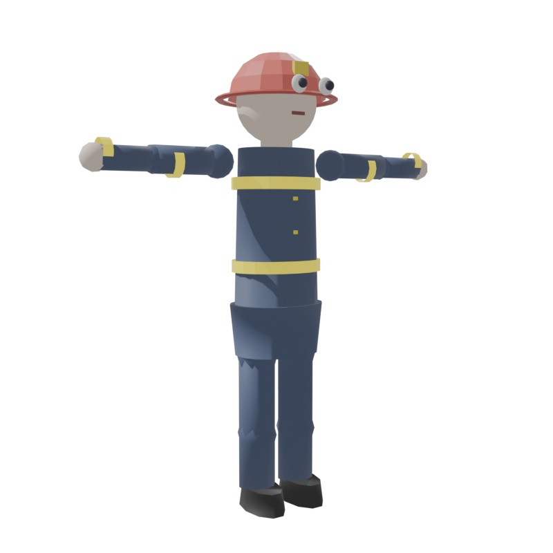ローポリ 3Dモデル 消防士 | Unity / Blender対応 | FBX / OB