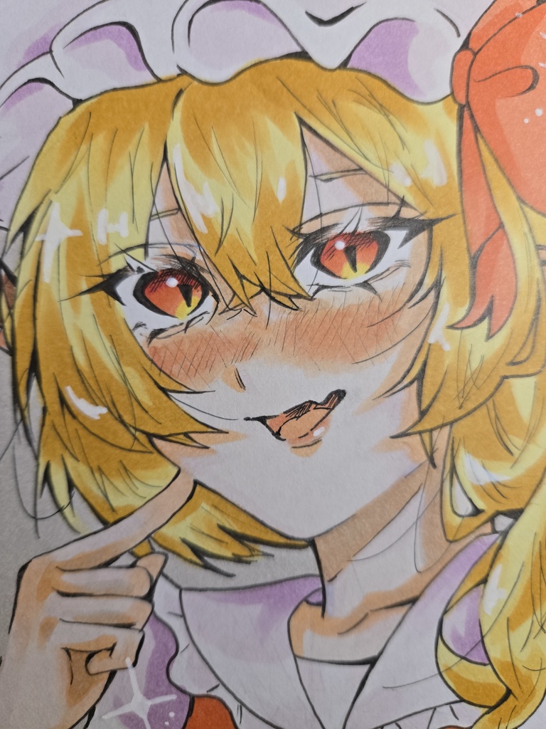 フランドール・スカーレット 色紙アナログイラスト 一点物