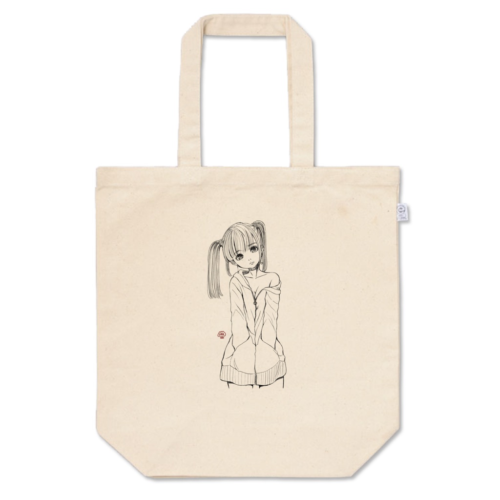 手描き風ツインテちゃんトート