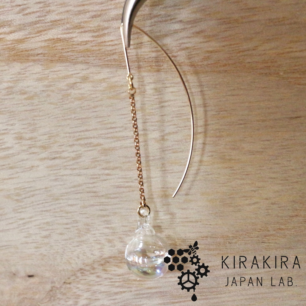 水入りオーロラガラスドームの揺れるアメリカンピアス Kirakira Japanlab Booth