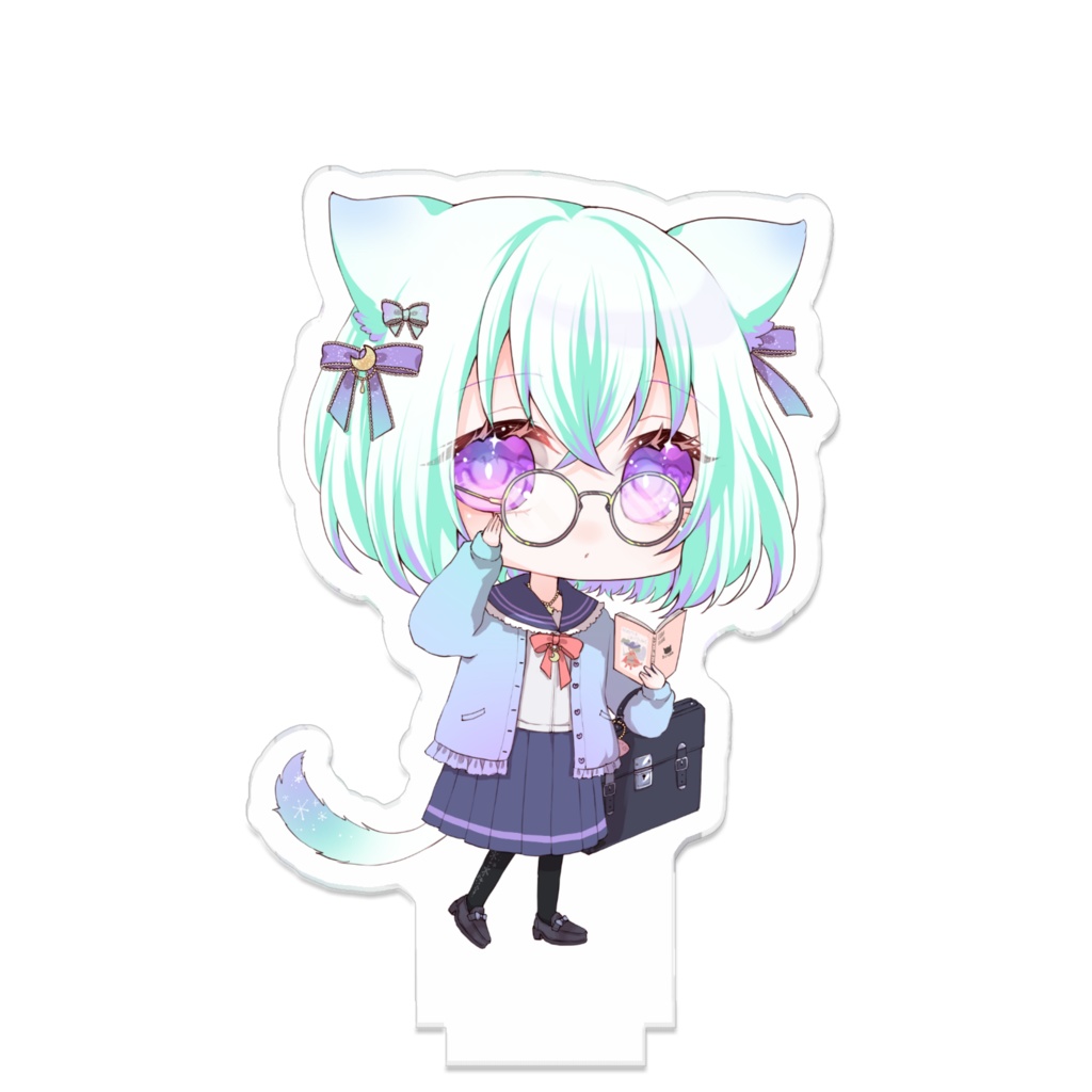 つながるアクスタ 白猫 黒猫 制服ver