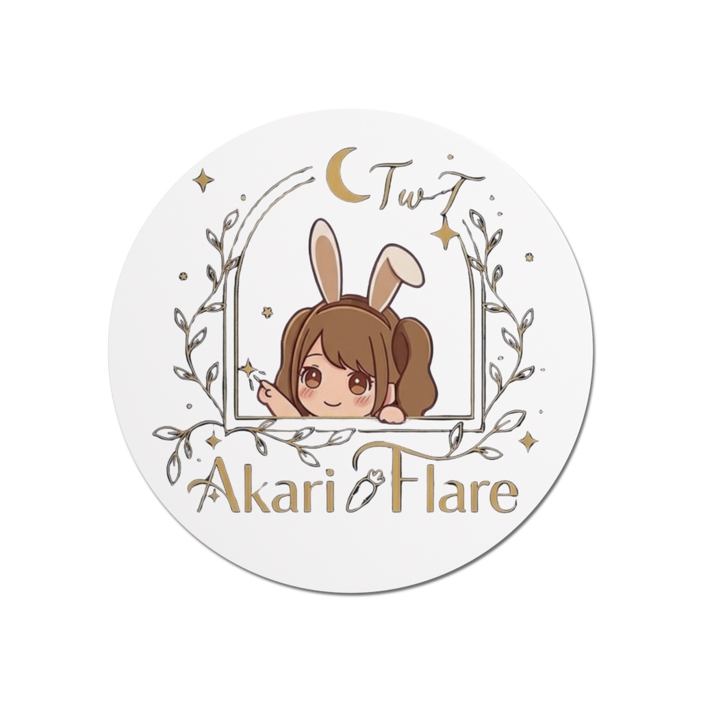 TwT Akari Flare バニー丸形マウスパッド(白)