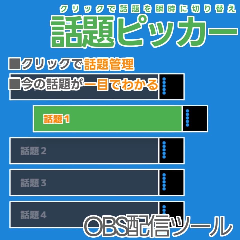 【配信ツール/OBS】話題ピッカーv2|詳細も見える!雑談がグダらない進行管理オーバーレイ【競馬】