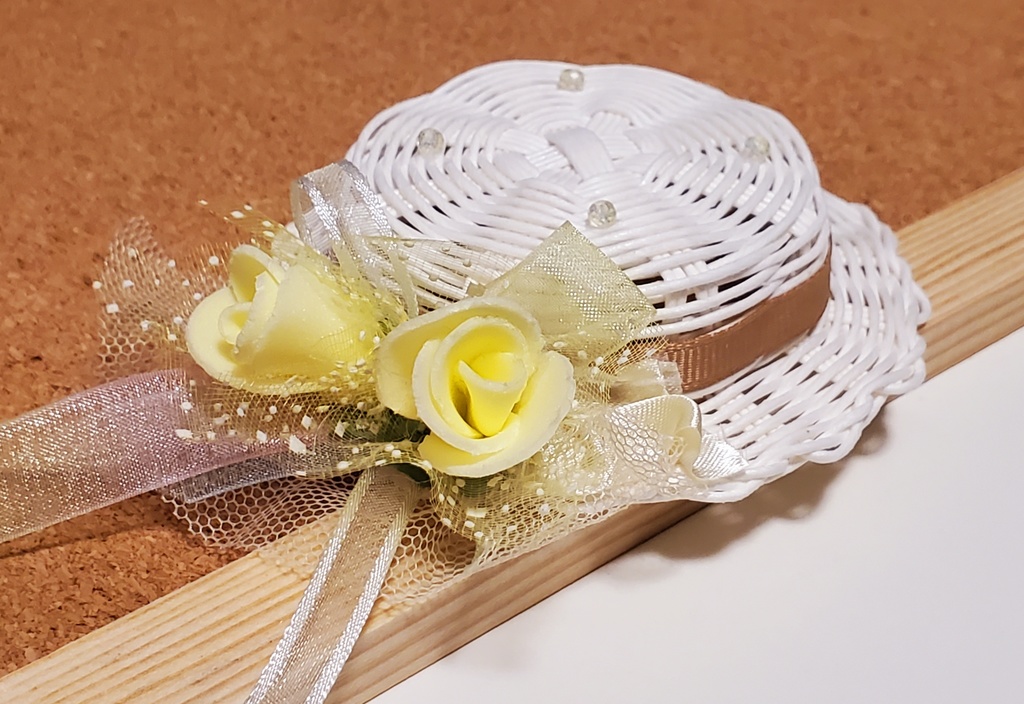 カンカン帽【白】