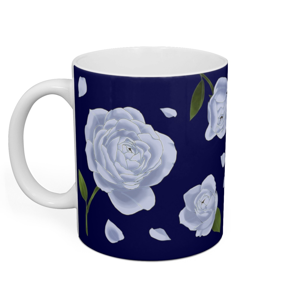 青い薔薇のマグカップ