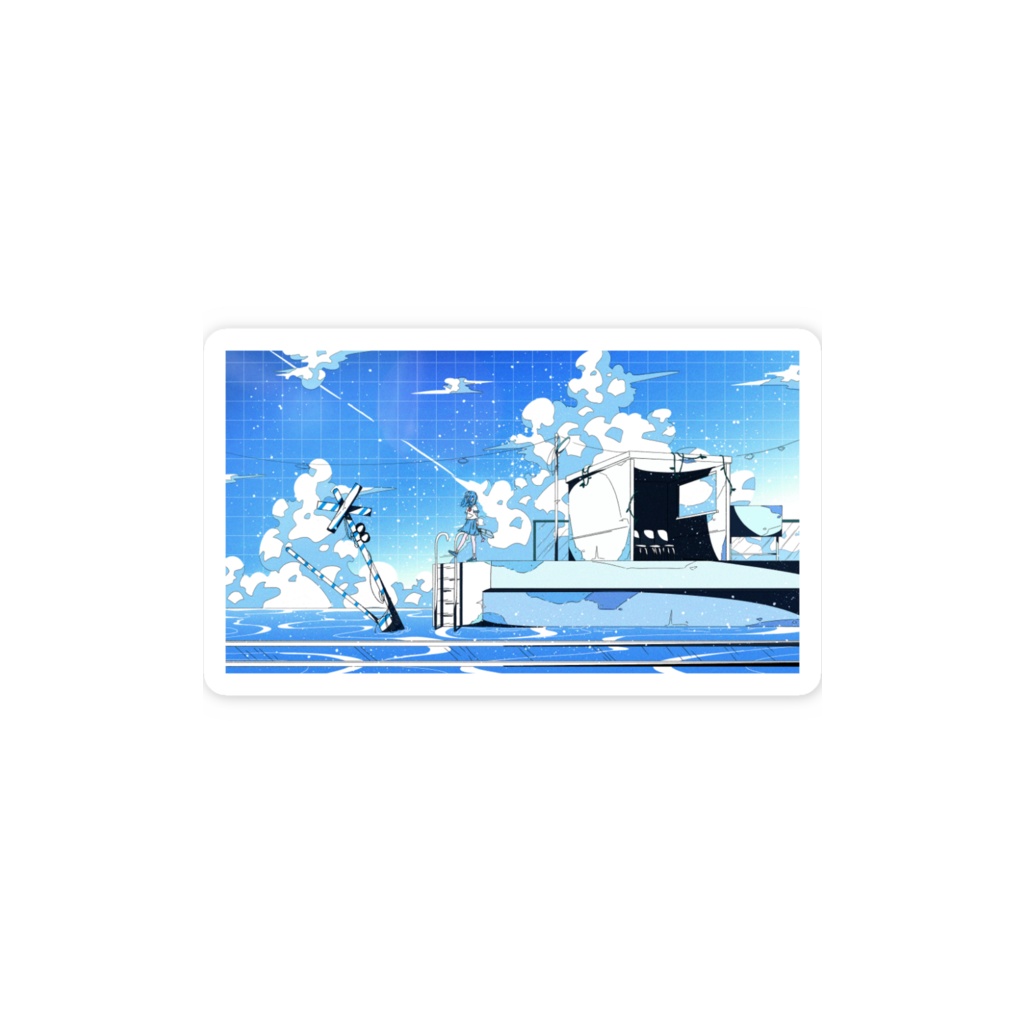 そらのうみオリジナルスマホステッカー「夏の日」