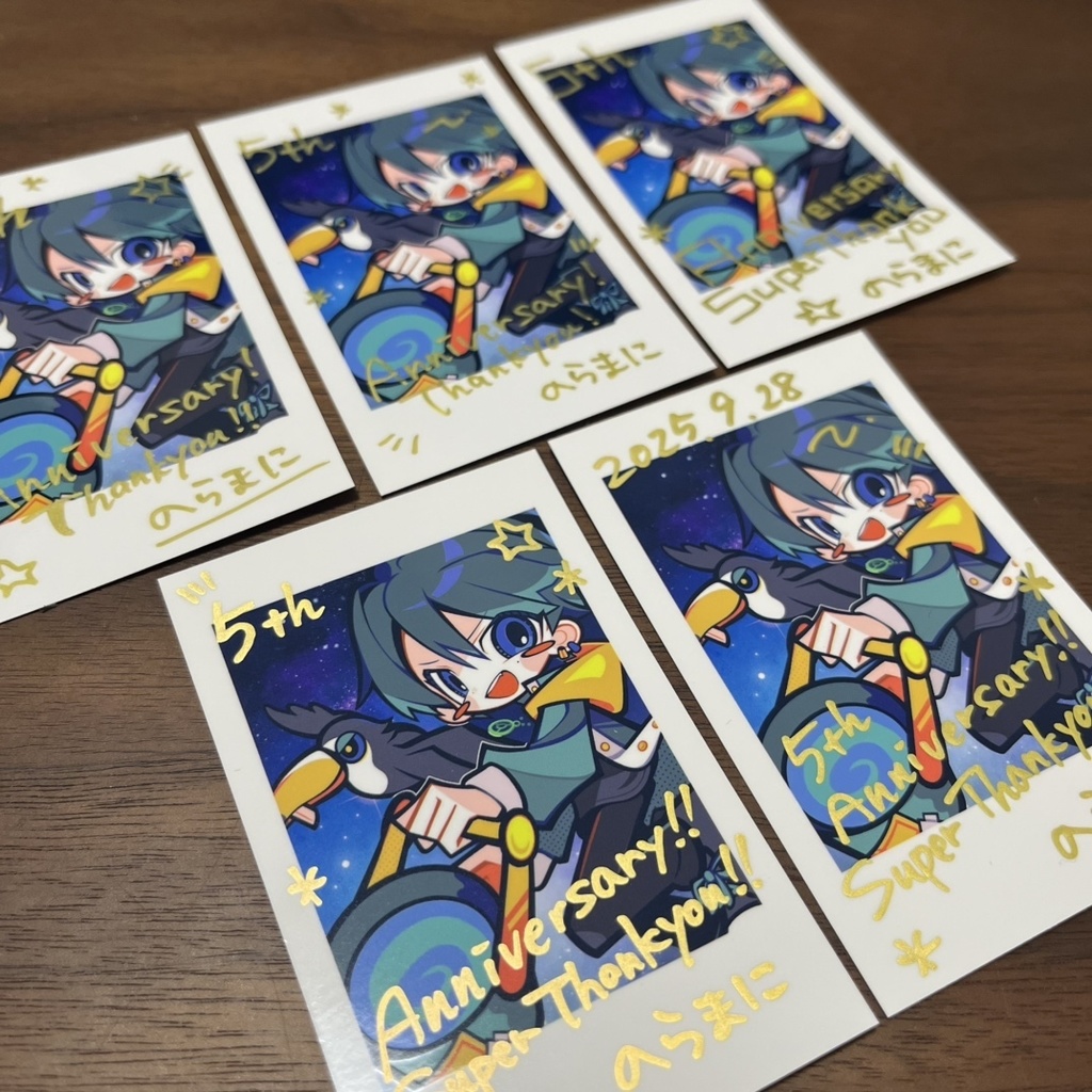 【活動5周年記念】プロマイド風カード（2枚組／1枚は直筆アリ）