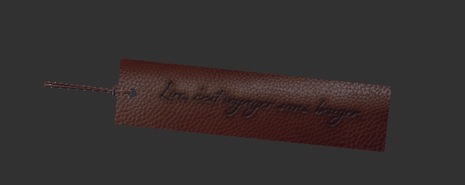 【3D素材】革のしおり【3Dモデル】